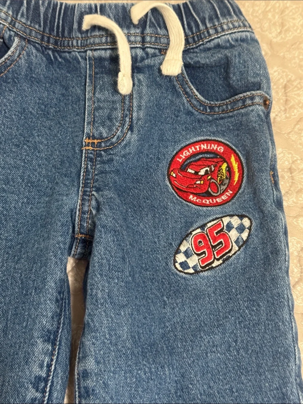 GAP Blue Denim Jeans with Red Racing Patches